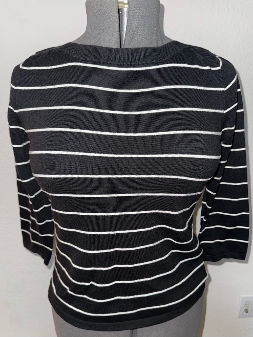 Ralph Lauren Black Top with White Stripes